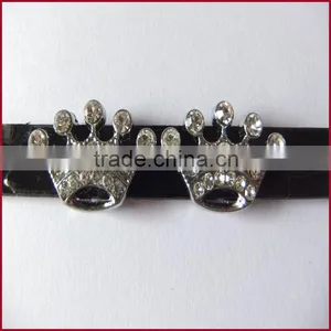 Factory DIY Jewellery Accessories 10MM Rhinestones Crowns Alloy Slide Charms thumbnail-1