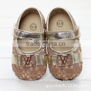 2016 Latest New Princess Girls Shoes Golden Sequin Baby Tollder Shoes thumbnail-4