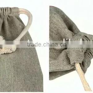 Reusable Plain Jute Bag /jute Drawstring Bag/ Promotion Bag thumbnail-3