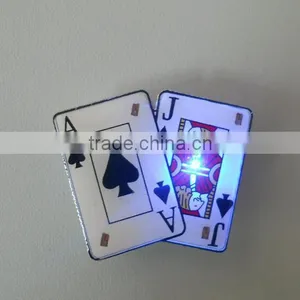 Creative Lovely Design Poker Shaped Led Light Flashing Badge Pins thumbnail-1