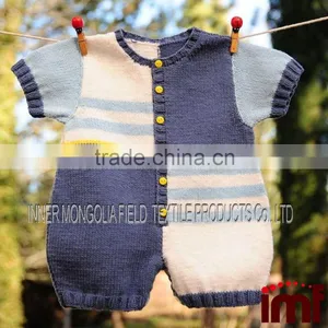 Cashmere Short Overalls Pattern With Yellow Buttons thumbnail-1