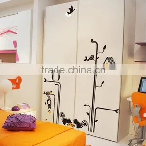 ALFOREVER AY9126 Black Owl Tree Sticker,owl Decals for Home Decoration thumbnail-5
