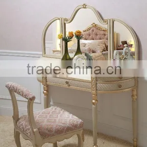 Foshan Romantic French Wood Bedroom Set White Wedding Bed Girls Bedroom Furniture thumbnail-2