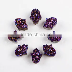 AAA Top Quality Hamsa Shape Agate Druzy Stones Beads Cabochon Wholesale thumbnail-2