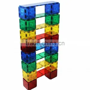 Hot Sales Children's Popular Environmental Magnetic Toy / Magnetic Tiles Deluxe Building Set 56 Piece Many Colours thumbnail-6
