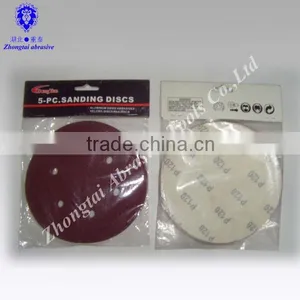 Manfacture OEM Round Red Aluminium Oxide Sand Paper With Hook and Loop thumbnail-1