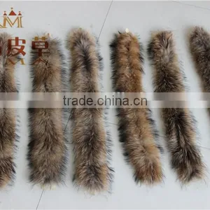 100%Factory Direct Sale Genuine Raccoon Dog Fur Trimming Strips for Hoods thumbnail-2