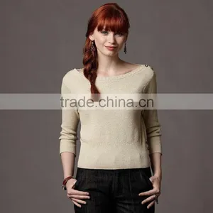 Women's Newest Fashion Design Knit Heavy Cashmere Sweater thumbnail-1