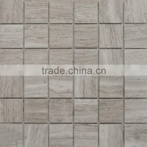Hight Quality Honed Timber White Marble Square Mosaic Tiles thumbnail-4