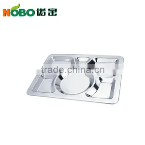 Wholesale Stainless Steel 5 Compartment Dinner Plate/mess Tray thumbnail-1