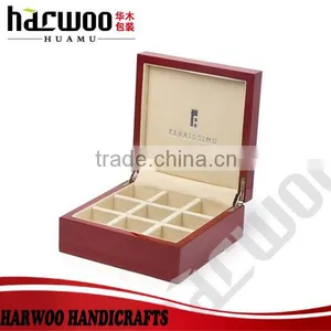 Luxury Wooden Bow Tie Storage Box With Compartments thumbnail-1
