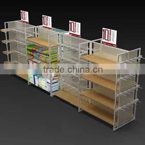 Retail Store Stationary Pos Display Stand With Metal and Wooden Haning Display Stand thumbnail-1