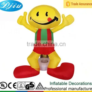 DJ-XT-130 Inflatable Yellow Smile People Wear Red Costume Fresher Party Light Supplies Mask City thumbnail-1