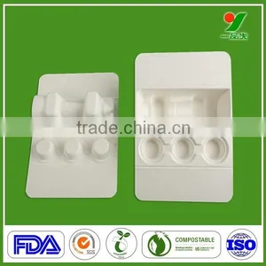 100% Sugar Cane Fiber Disposable Bagasse Fiber Pulp Trays thumbnail-4