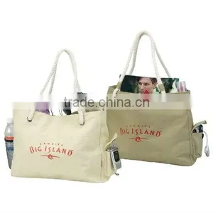 Tote Cotton Canvas Bag With Rope Handle thumbnail-1