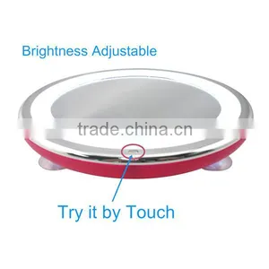 Round Touch LED Wall Mounted Bathroom Makeup Mirror With Magnification thumbnail-2