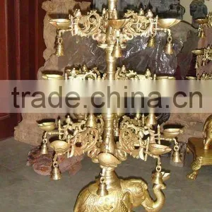 Golden Candelabra, Candelabra 3 Candle,wedding Candelabra, Candle Holder, Candelabra thumbnail-1