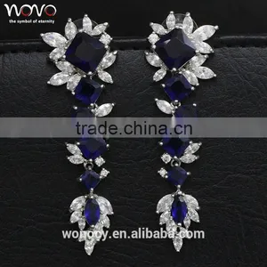 Beautiful Silver Plating Clear Zircon Heart Shape Luxury Flower Earring Jewlery thumbnail-2