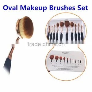 No.1 Sales Rose Gold Oval Makeup Brush Set,Toothbrush Makeup Brush Quality Choice thumbnail-1