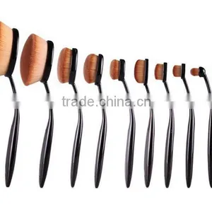 10 PCS Oval Makeup Brushes Set Synthetic Hair Professional / Full Coverage Plastic Face / Eye / Lip MAKE-UP FOR YOU 10 PCS O thumbnail-6