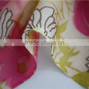 Floral Pattern Printed Wool Scarf With Fringe thumbnail-6