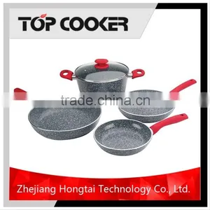 Aluminium Press Ceramic Marble Coated Cookware Set thumbnail-1