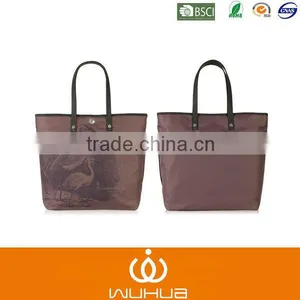 Fashion Design Men Coffee Nylon Grus Japonensis Print Handbag thumbnail-1