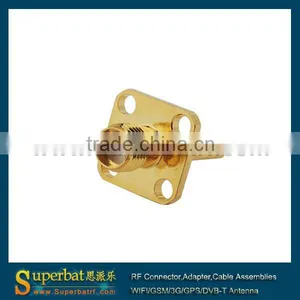 Sma Female rf Connector Adapter SMA 4 Hole Panel Mount Jack With Long Dielectric and Solder Post Sma Female Panel Mount thumbnail-1