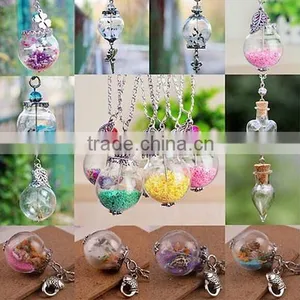 IN Stock 2016 Yiwu Jewellery Fashion Glass Wish Bottle Flower Sea Snail Starfish Pendant Necklace thumbnail-3