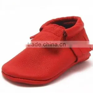 Baby Red Tassels Soft Sole Leather Infant Toddler Prewalker Shoes (6-12 Months, Red) thumbnail-3