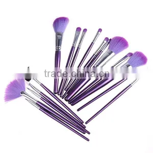 Hot!!100% High Quality 16 Pcs Professional Purple Makeup Brushes Set Tool Make Up Wood Tools Case Cosmetic Brush thumbnail-5