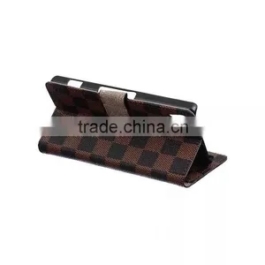 Grid Wallet PU Leather For Sony Xperia Z4 Case Cover thumbnail-4