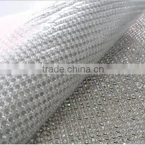 Hot Fix Triming 45x120 Aluminum Rhinestone Mesh SS8 Crystal Silver Base Mesh For Clothing Shoes Dress thumbnail-2