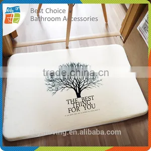 Printed Flannel Sponge Logo White Bath Mat thumbnail-1