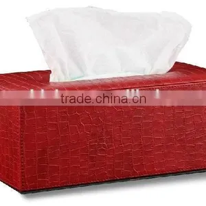Hot Sale Leather Fancy Tissue Box PU Cheap Napkin Box thumbnail-1