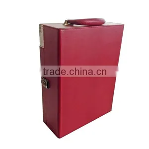 The Latest Design Luxury High Quality Wooden Wine Box for Two Bottles With Leather Surface thumbnail-3