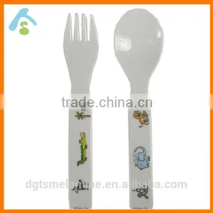 BPA-free Cute Melamine Fork and Spoon for Young Children thumbnail-3
