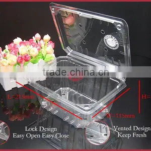 Transparent Vented APET Material Plastic Fruit Container With Lid DY-H2000A thumbnail-2