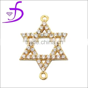 Cheap Wholesale 925 Silver CZ Star of David Charm thumbnail-1