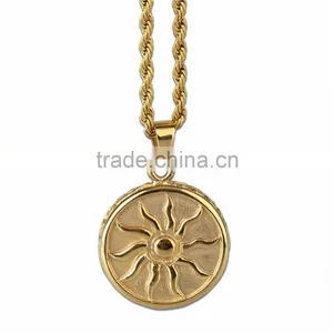 Newest Gold Plated Stainless Steel Sun Shape Pendant thumbnail-3