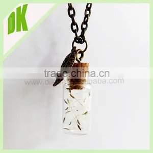 - a Beautiful Present or a Gift for Yourself **** Handmade Decorative Mini Dandelion Wish Glass Bottle Necklace thumbnail-1
