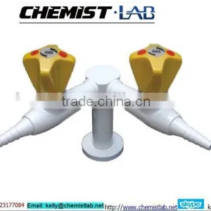 Small Size Chemical Resistant Bench-top Mounted Laboratory Solid Brass Double-head Gas Cock thumbnail-1