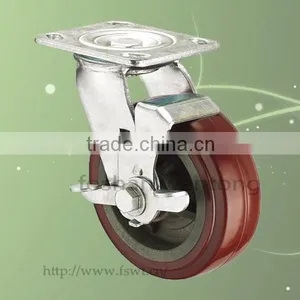 Heavy Duty PVC Wheel 4 Inch Locking Swivel Furniture Caster thumbnail-1