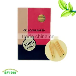 1000pcs per Box Individual Cello Wrapped Mint Bamboo Toothpick thumbnail-1
