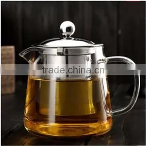 Large Capacity 550ml/750ml/950ml Borosilicate Glass Tea Pot With Stainless Steel Tea Strainer thumbnail-1