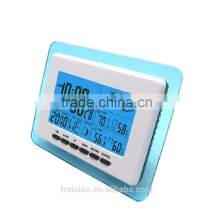 Digital LCD Display Thermo-hygrometer Wifi Weather Station Clock Wireless Weather Station With 2 Sensors thumbnail-2
