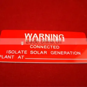 ABS Warning Tag Engraved Custom Color 3m Adhesive Sticker thumbnail-1