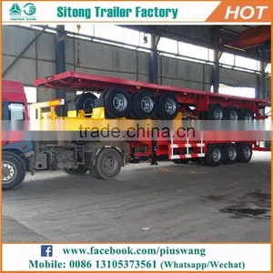 Inexpensive 20ft 40ft Flat Bed Semi-trailer High Quality Semi Tractor Trailer thumbnail-5
