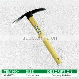 Direct Factory Sale the Cheapest Price Carbon Steel and Double Use Rake With Wood Handle thumbnail-1
