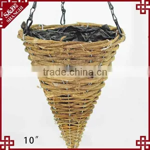 Natural Eco-friendly Garden Plant Rattan Antique Hanging Baskets thumbnail-1